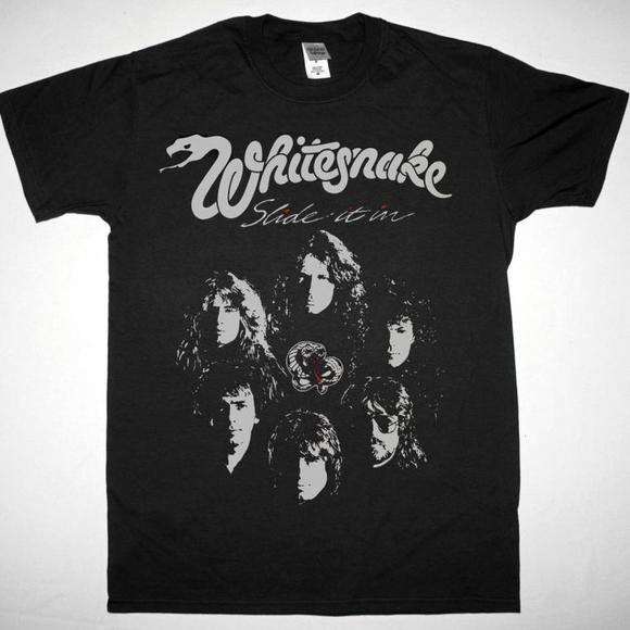 Whitesnake Slide It In 1984 Tour New Black T-Shirt - Picture 1 of 4